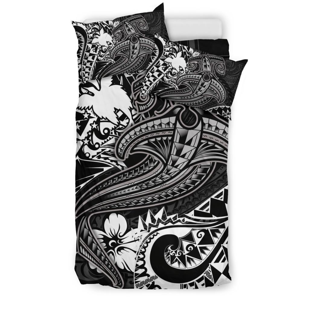 Papua New Guinea Bedding Set - White Shark Polynesian Tattoo - Polynesian Pride