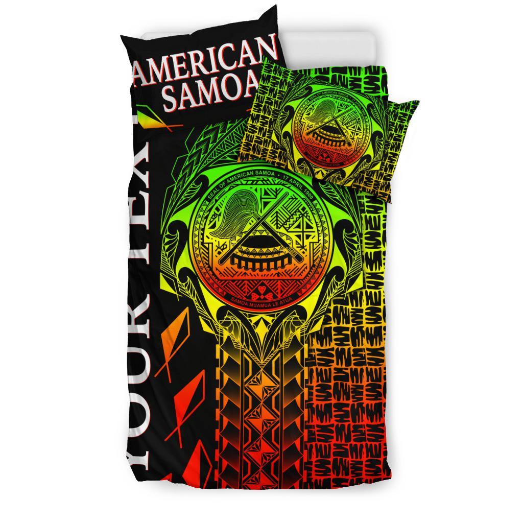 American Samoa Custom Personalised Bedding Set - AS Seal Rocket Style (Reggae) - Polynesian Pride