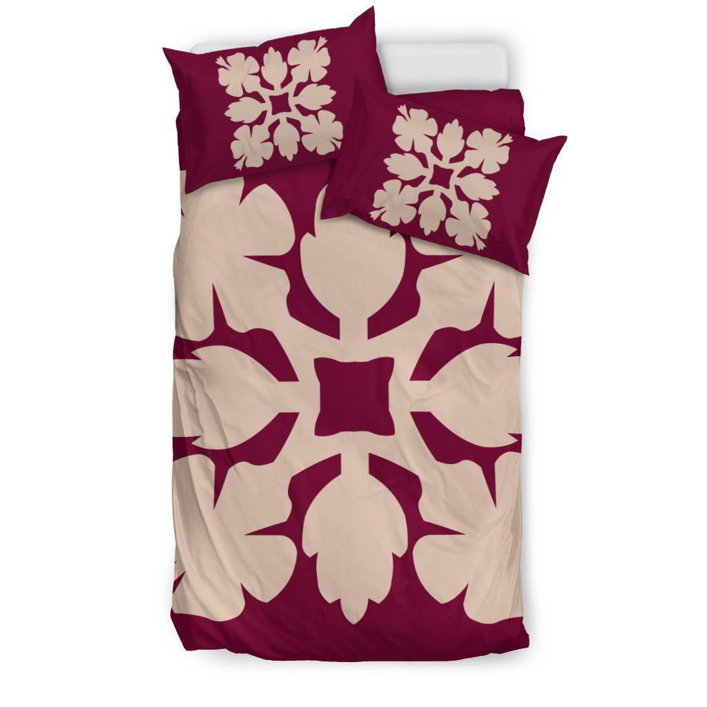 Hawaiian Bedding Set Royal Pattern - Pink - C1 Style - Polynesian Pride