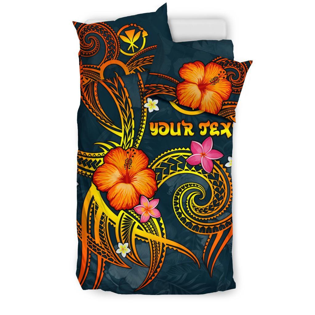 Polynesian Hawaii Personalised Bedding Set - Legend of Kanaka Maoli (Blue) - Polynesian Pride
