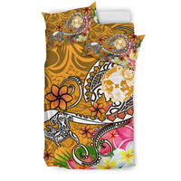 Tonga Bedding Set - Turtle Plumeria (Gold) - Polynesian Pride