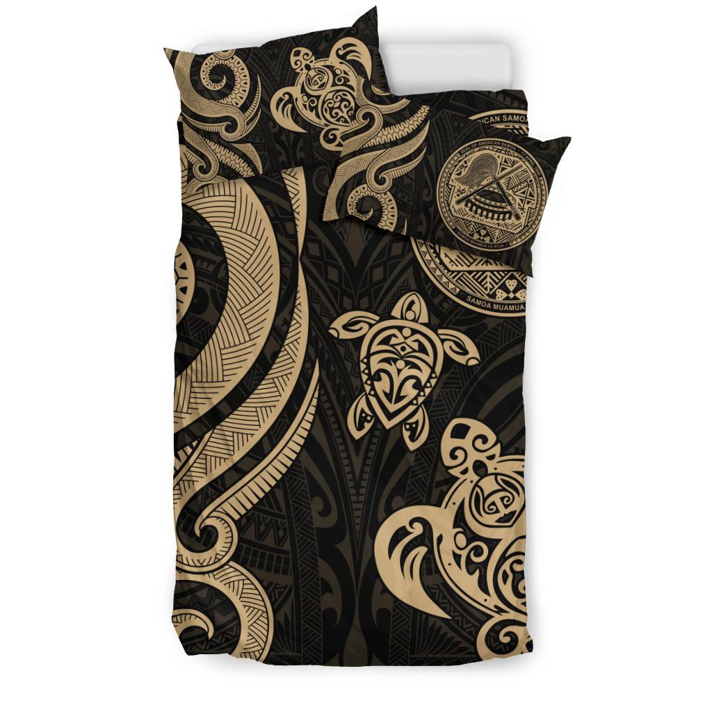 American Samoa Bedding Set - Gold Tentacle Turtle - Polynesian Pride