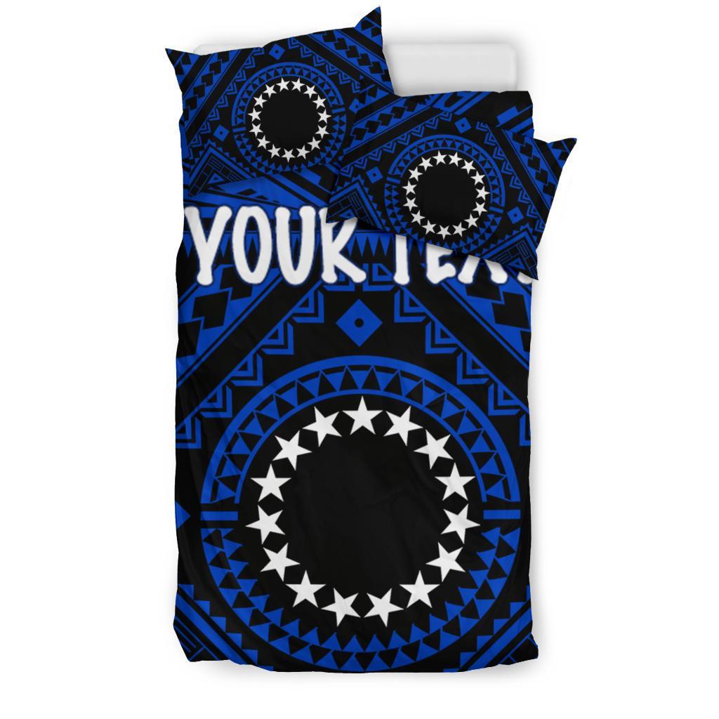 Cook Island Personalised Bedding Set - Seal With Polynesian Tattoo Style ( Blue) - Polynesian Pride