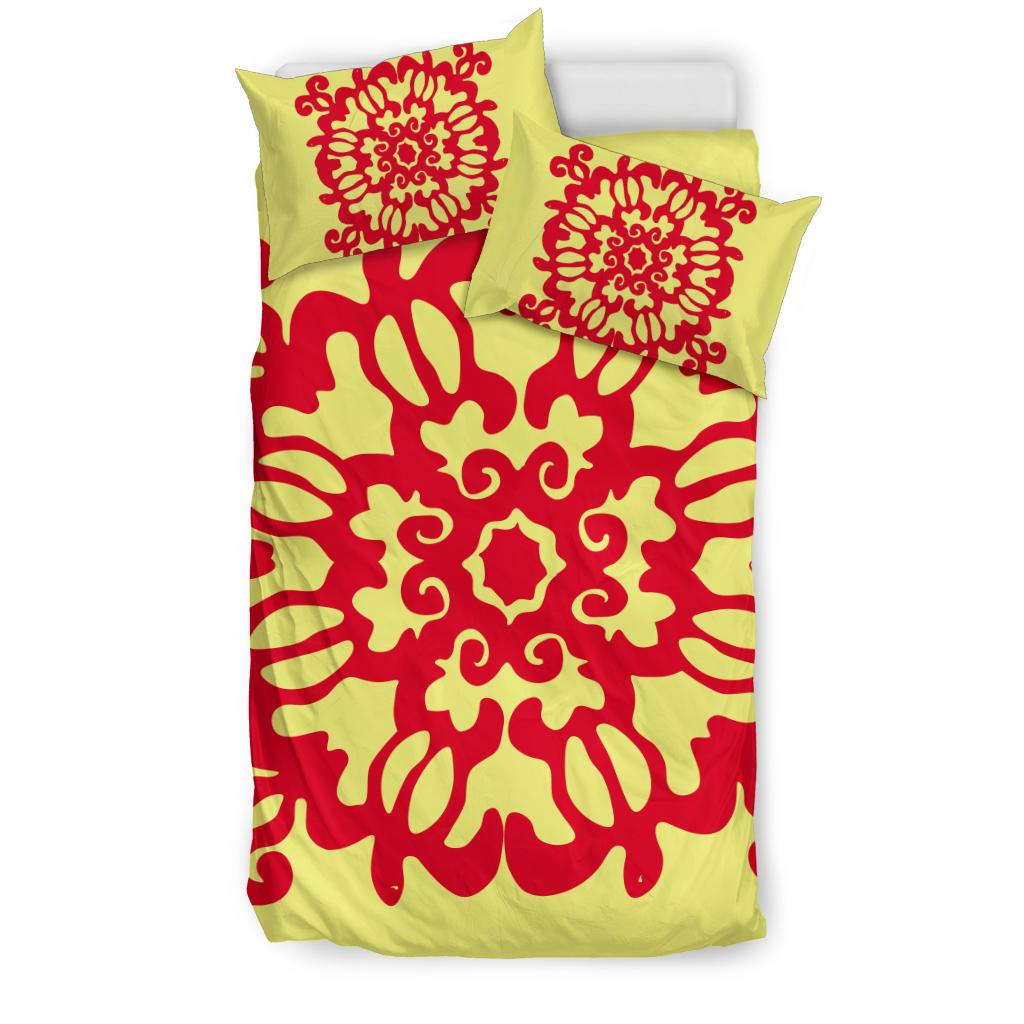 Hawaiian Quilt Turtle Pattern New Yellow Bedding Set - Skin Style - AH - Polynesian Pride