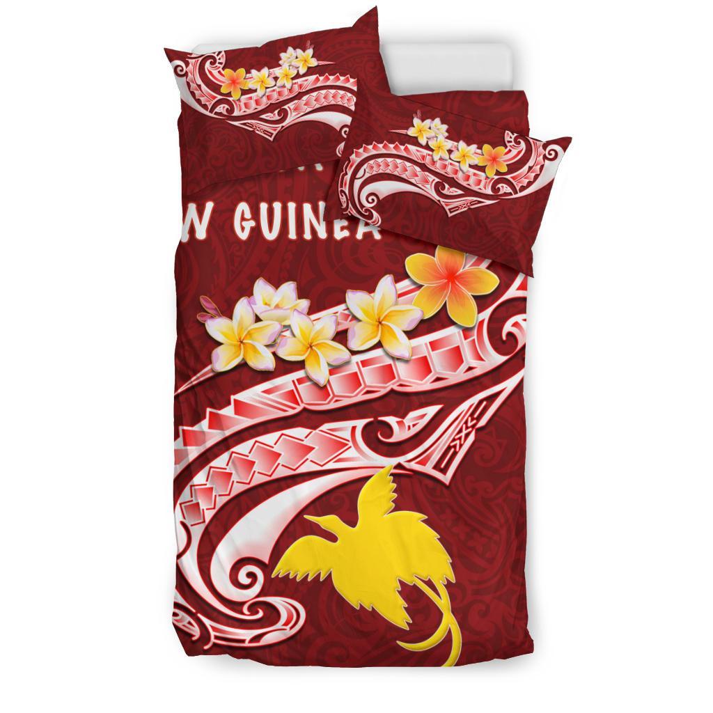 Papua New Guinea Bedding Set - PNG Seal Polynesian Patterns Plumeria - Polynesian Pride