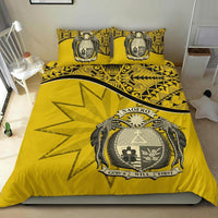 Nauru Duvet Cover Set - Nauru Bedding Flag & Coat Of Arms Yellow - Polynesian Pride