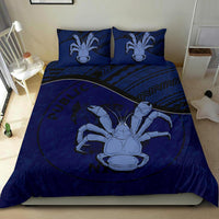 Niue Duvet Cover Set - Niue Coat Of Arms & Coconut Crab Dark Blue - Polynesian Pride