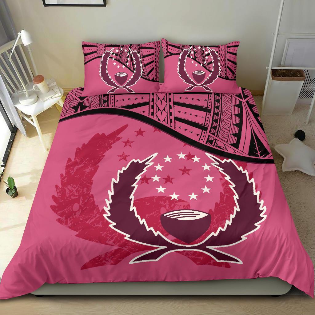 Pohnpei Duvet Cover Set - Pohnpei Flag Pink - Polynesian Pride