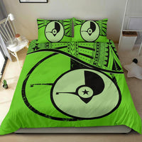 Yap Duvet Cover Set - Yap Flag Tattoo Green - Polynesian Pride