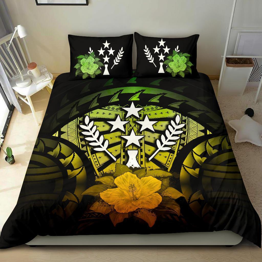 Kosrae Duvet Cover Set - Kosrae Flag & Reggae Hibiscus - Polynesian Pride