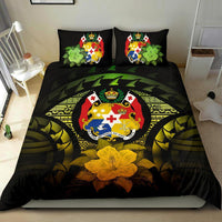 Tonga Duvet Cover Set - Tonga Coat Of Arms & Reggae Hibiscus - Polynesian Pride