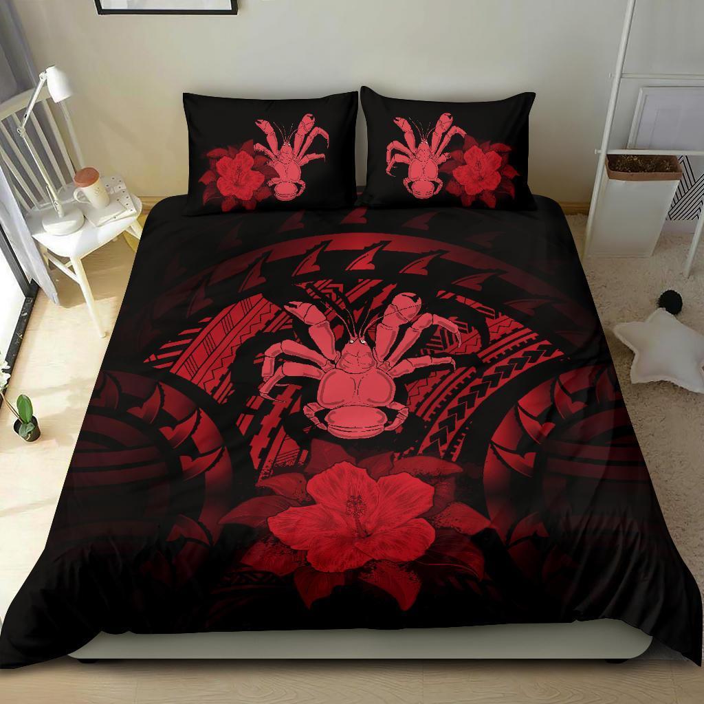 Niue Duvet Cover Set - Coconut Crab & Red Hibiscus - Polynesian Pride