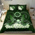 Polynesian Duvet Cover Set - Tahiti Bedding Set Shark Polynesia Compass Plumeria Green - Polynesian Pride