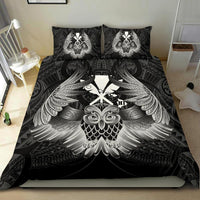 Hawaiian Map Owl Kanaka Bedding Set - Pueo Aumakua - White - Polynesian Pride