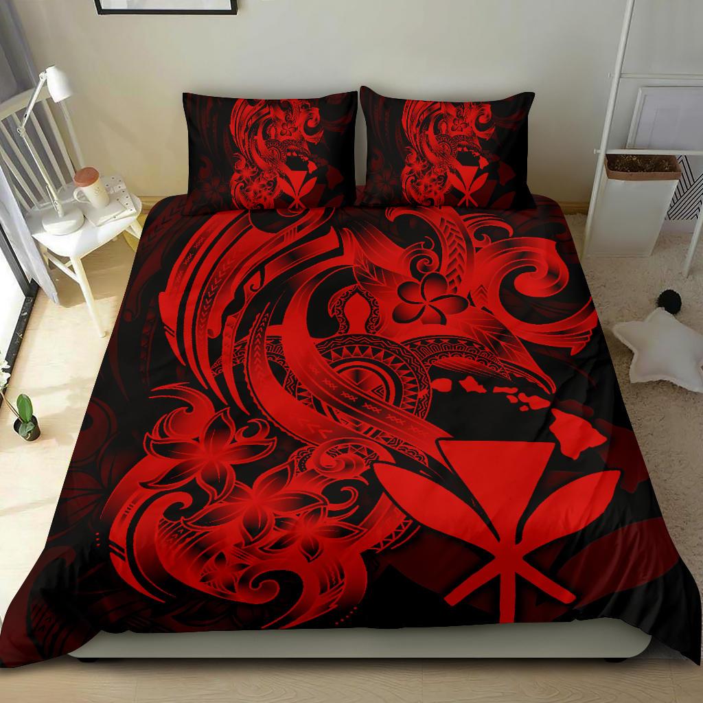 Polynesian Bedding Set - Hawaii Duvet Cover Set Red Turtle - Polynesian Pride