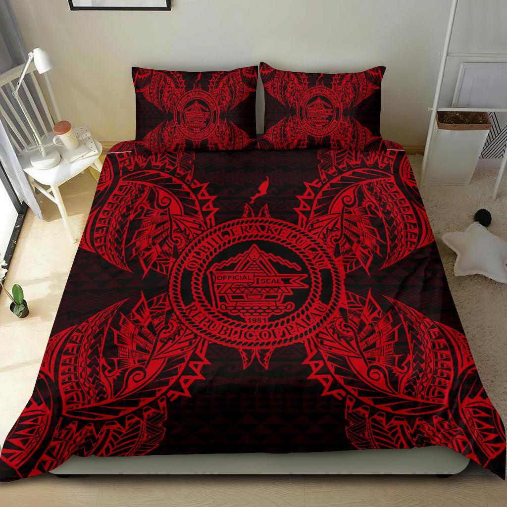 Polynesian Bedding Set - Palau Duvet Cover Set Map Red - Polynesian Pride