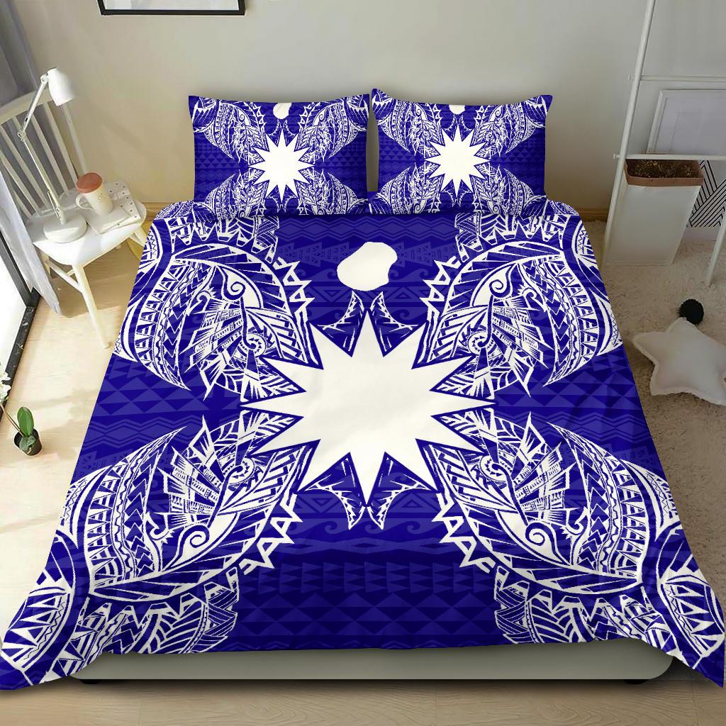 Polynesian Bedding Set - Nauru Duvet Cover Set Map Blue - Polynesian Pride