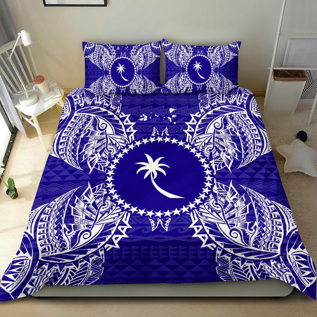Polynesian Bedding Set - Chuuk Duvet Cover Set Map Blue - Polynesian Pride