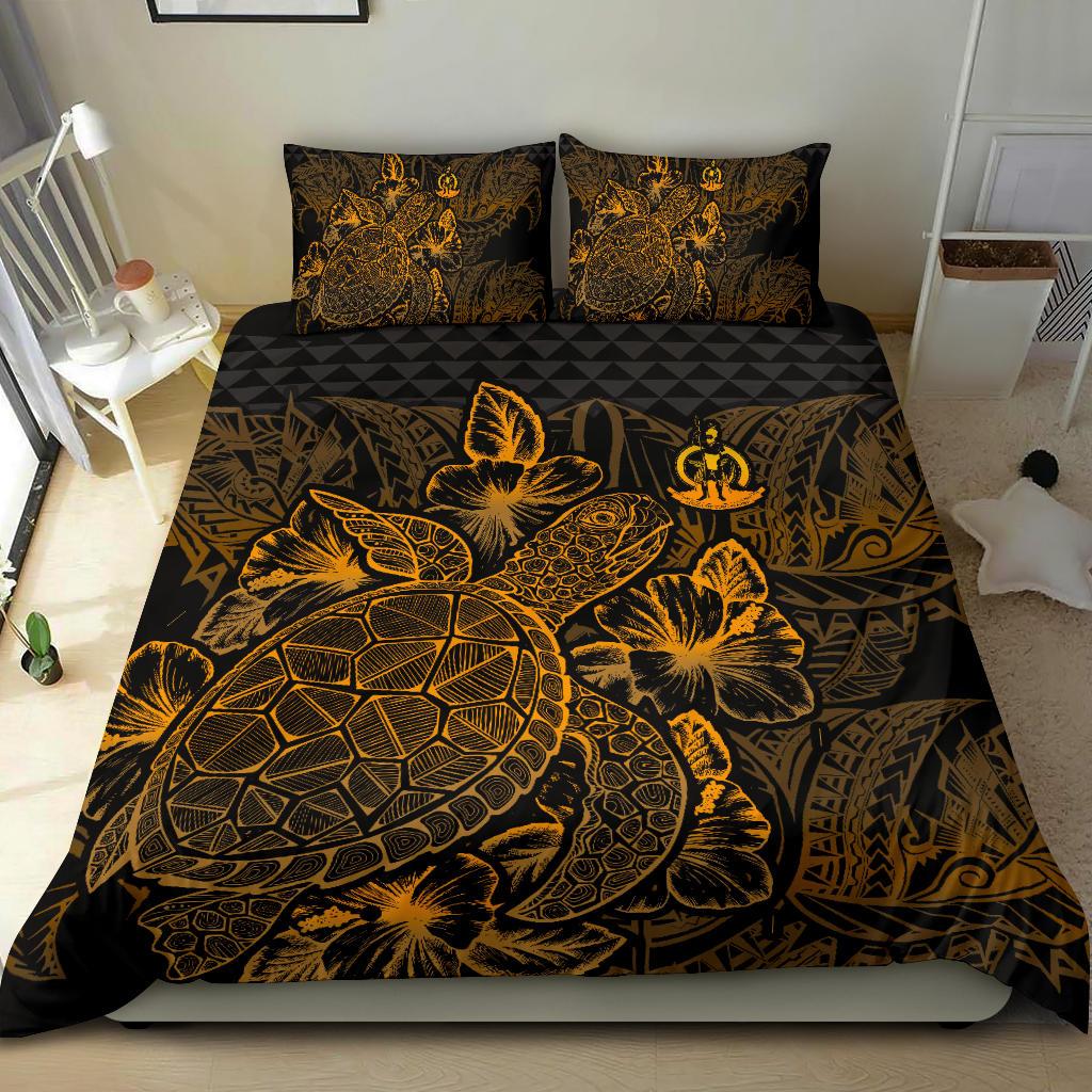 Polynesian Bedding Set - Vanuatu Duvet Cover Set Gold Color - Polynesian Pride