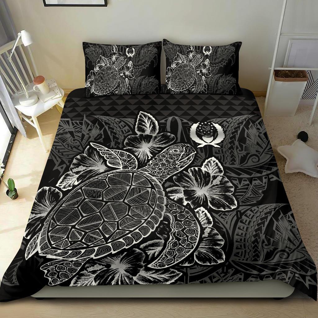 Polynesian Bedding Set - Pohnpei Duvet Cover Set Black Color - Polynesian Pride