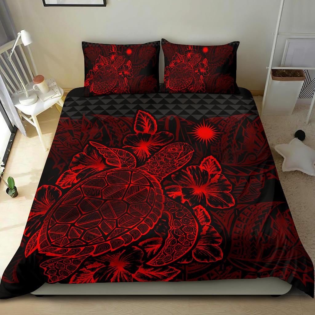 Polynesian Bedding Set - Marshall Islands Duvet Cover Set Red Color - Polynesian Pride