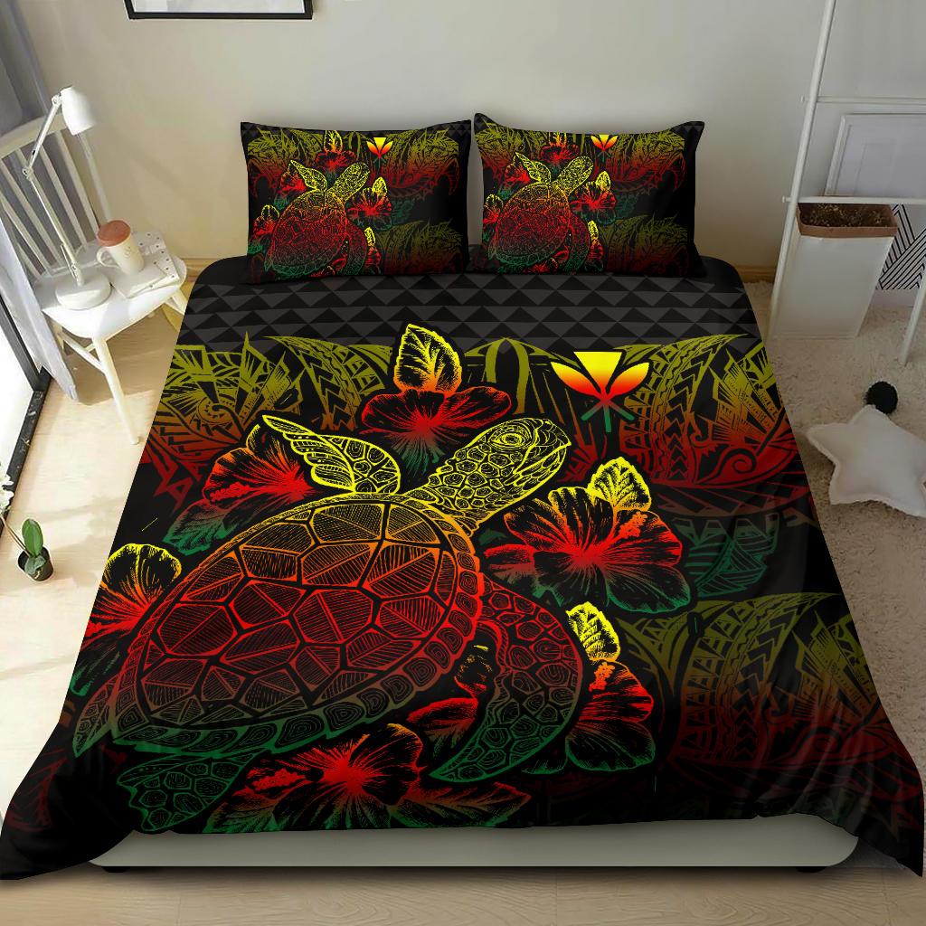 Polynesian Bedding Set - Hawaii Duvet Cover Set Reggae Color - Polynesian Pride