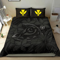 Hawaiian Turtle Hibiscus Plumeria Kanaka Polynesian Bedding Set Gray - Soft Style - Polynesian Pride