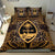 Guam Polynesian Bedding Set - Gold Hibiscus Coat Of Arms - Polynesian Pride