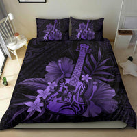 Hawaii Bedding Set - Hawaii Ukulele Flower Bedding Set - Purple - Polynesian Pride