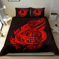Polynesian Bedding Set - Pohnpei Duvet Cover Set Father And Son Red - Polynesian Pride