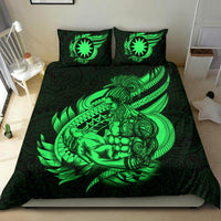 Polynesian Bedding Set - Nauru Duvet Cover Set Father And Son Green - Polynesian Pride