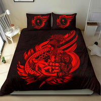 Polynesian Bedding Set - Chuuk Duvet Cover Set Father And Son Red - Polynesian Pride