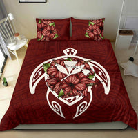 Hawaii Bedding Set - Hawaii Turtle Hibiscus Polynesian Bedding Set - Red Three - Polynesian Pride