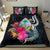 Polynesian Bedding Set - Guam Duvet Cover Set Tropical Flowers Blue - Polynesian Pride