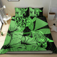 Hawaii Turtle Bedding Set Polynesian Hibiscus Art Ver 2.0 Green AH - Polynesian Pride