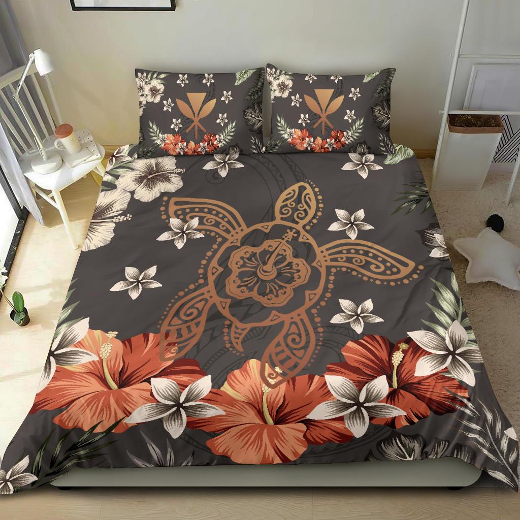 Hawaii Turtle Polynesian Hibiscus Kanaka Style Tropical- Bedding Set AH - Polynesian Pride