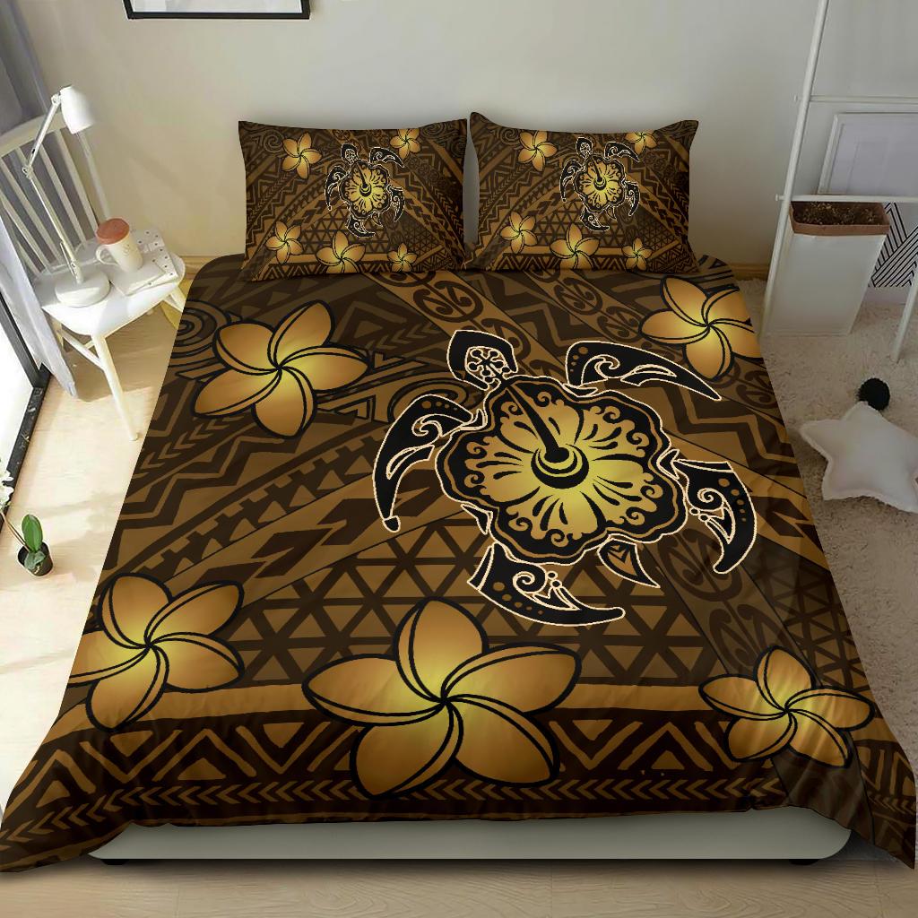 Hawaii Mix Polynesian Turtle Plumeria Bedding Set - AH - Nick Style - Brown - Polynesian Pride