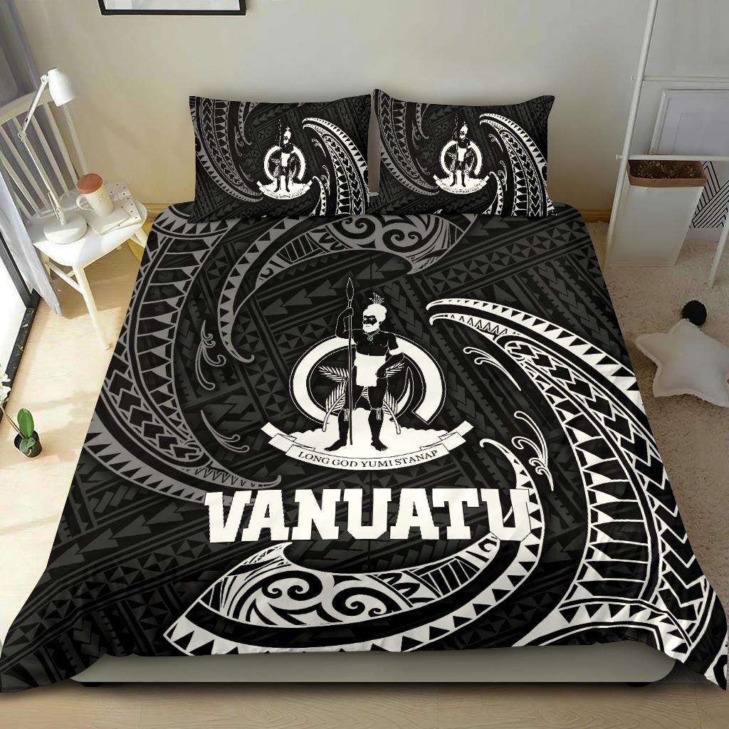 Vanuatu Polynesian Bedding Set - White Tribal Wave - Polynesian Pride