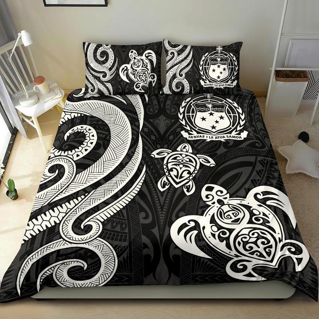 Samoa Polynesian Bedding Set - White Tentacle Turtle White - Polynesian Pride