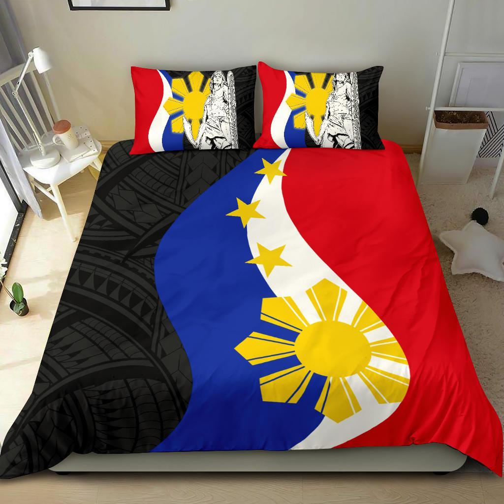 Philippines Bedding Set - King Lapu - Lapu Polynesian Pattern BLACK - Polynesian Pride