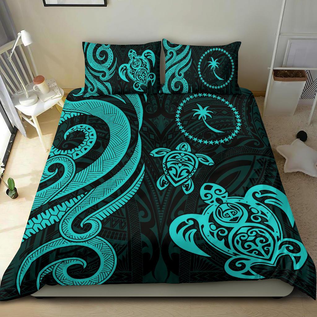 Chuuk Micronesian Bedding Set - Turquoise Tentacle Turtle Turquoise - Polynesian Pride