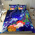 Samoa Bedding Set - Humpback Whale with Tropical Flowers (Blue) Blue - Polynesian Pride