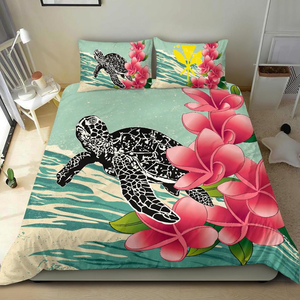 Hawaii Bedding Set - Hawaii Turtles With Plumeria Classic Bedding Set - Polynesian Pride