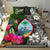 Guam Bedding Set - Turtle Plumeria Banana Leaf Black - Polynesian Pride