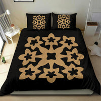 Hawaiian Bedding Set Royal Pattern - Black And Gold - A1 Style - Polynesian Pride