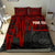 Samoa Personalised Bedding Set - Samoa Seal With Polynesian Pattern In Heartbeat Style (Red) - Polynesian Pride