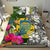 Tuvalu Bedding Set White - Turtle Plumeria Banana Leaf - Polynesian Pride