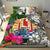 Tahiti Bedding Set White - Turtle Plumeria Banana Leaf - Polynesian Pride