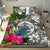 Palau Bedding Set White - Turtle Plumeria Banana Leaf Crest - Polynesian Pride