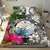 Marshall Islands Bedding Set White - Turtle Plumeria Banana Leaf Crest - Polynesian Pride